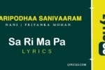 Sa Ri Ma Pa Song Saripodhaa Sanivaaram lyrics